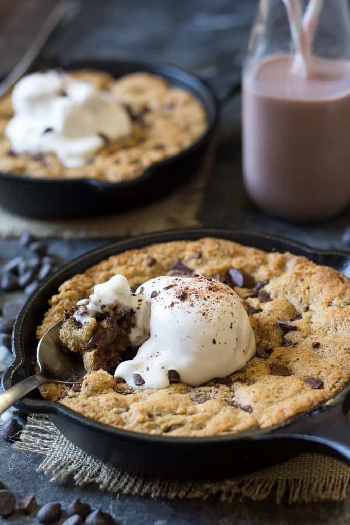 Easy Paleo Chocolate Chip Skillet Cookie Recipe